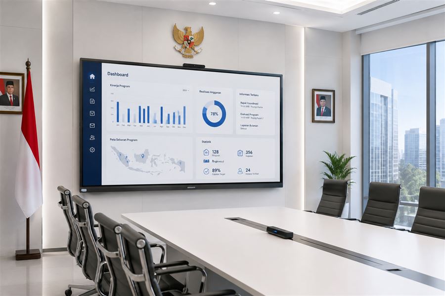 Ruang rapat instansi pemerintah menggunakan Interactive Flat Panel