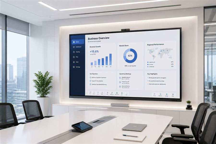 Meeting room kantor modern menggunakan Interactive Flat Panel
